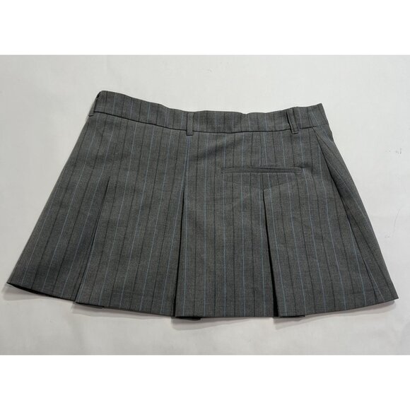 Zara Box Pleated Pinstripe Skirt in Grey - Picture 3 of 5